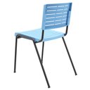 Ver imagem 5 de Kit 06 Cadeiras Empilhável Fixa Escritório Multiuso Base Preta Kimi P03 Azul Celeste - Lyam Decor