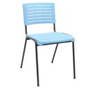 Ver imagem 2 de Kit 06 Cadeiras Empilhável Fixa Escritório Multiuso Base Preta Kimi P03 Azul Celeste - Lyam Decor