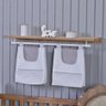 Porta Fralda Organizador Quarto de Bebê Menino Menina 2 Peças Varão:chevron Cinza - 1