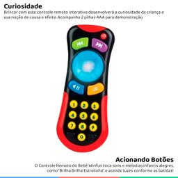 brinquedo bebe com luzes botao sons musica infantil controle remoto preto winfun criança - 2