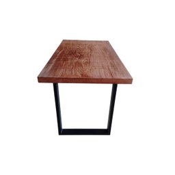 Mesa de Jantar Rustica em Madeira Maciça com Pés de Ferro Estilo Industrial 1,40m - 3