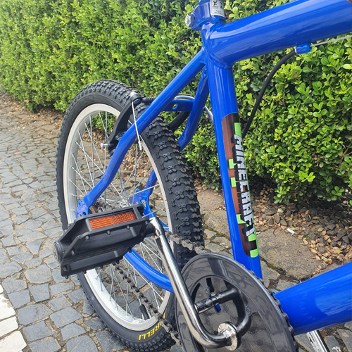 Bicicleta Aro 20 Masculina Minecraft Azul com Branco - 3