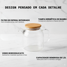 Chaleira Vidro 1,3l Borossilicato Tampa Bambu com Filtro - 4