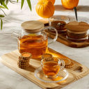 Ver imagem 2 de Chaleira Vidro 1,3l Borossilicato Tampa Bambu com Filtro