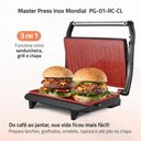 Ver imagem 2 de Sanduicheira Grill e Chapa 3 em 1 Master Press Inox 1000W 127V Vermelha Mondial Pg-01-Rc-Cl