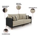 Ver imagem 5 de Sofá 3 Lugares Living 212cm Pé Madeira Valença Pto/veludo K01 - D\'rossi Cor Bege