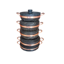 Ver imagem 2 de Jogo de Panelas em Pedra Sabão 05 Peças - Curadas