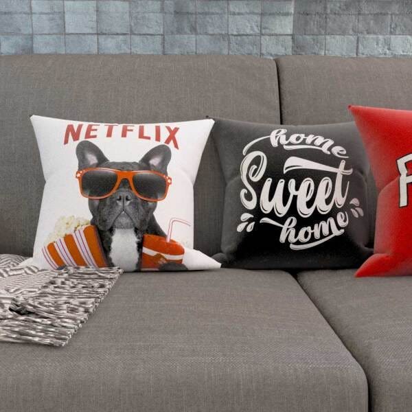 Almofadas Decorativas e Coloridas Netflix Pipoca Relax Coca-Cola Para Sofá 40x40 - Novadecoras - 3