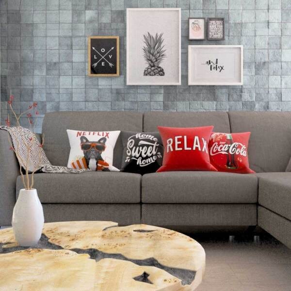 Almofadas Decorativas e Coloridas Netflix Pipoca Relax Coca-Cola Para Sofá 40x40 - Novadecoras - 2