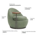 Ver imagem 3 de Poltrona Orgânica Kaira com Mesa Lateral Direita Base Fixa Titânio Bouclé Verde Claro - Nexta Casa
