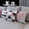 Almofadas Decorativas Rosa e Preto Geométricas Gratidão Para Sofá 40x40 - Novadecora - 4