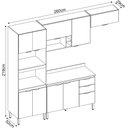 Ver imagem 5 de Cozinha Modulada Firenze 05 Peças Avena/grafito - Demóbile