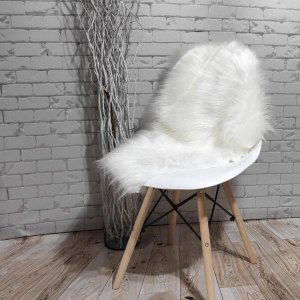 Manta Pelucia Pelo Alto Luxo Branco Decoração Newborn Sofá 80x50cm - Novadecora