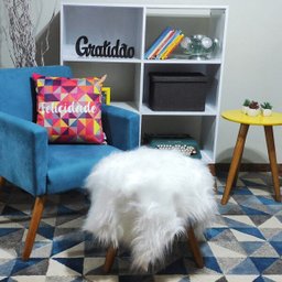 Manta Pelucia Pelo Alto Luxo Branco Decoração Newborn Sofá 80x50cm - Novadecora - 4