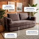 Ver imagem 3 de Sofá Cama Smartbox 1,88m Airpress Xpandtech D33 Tecido Velourê Marrom Cama Inbox