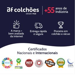 Cama Box Colchão Casal Ortopédico Firme Espuma D33 Antialérgico Certificado 138x188x54cm Bf Colchões - 9