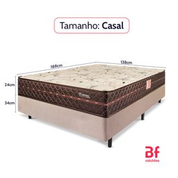 Cama Box Colchão Casal Ortopédico Firme Espuma D33 Antialérgico Certificado 138x188x54cm Bf Colchões - 5