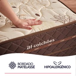 Cama Box Colchão Casal Ortopédico Firme Espuma D33 Antialérgico Certificado 138x188x54cm Bf Colchões - 6