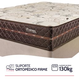 Cama Box Colchão Casal Ortopédico Firme Espuma D33 Antialérgico Certificado 138x188x54cm Bf Colchões - 3