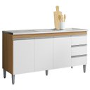 Ver imagem 2 de Balcão de Pia Gabriela 150cm e Armário Aéreo Andréia Amêndoa Branco - Ajl