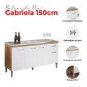 Ver imagem 5 de Balcão de Pia Gabriela 150cm e Armário Aéreo Andréia Amêndoa Branco - Ajl
