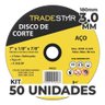 Kit C- 50 Disco de Corte Metal 7 180x3,0 Mm Furo 22-23 Mm - 1