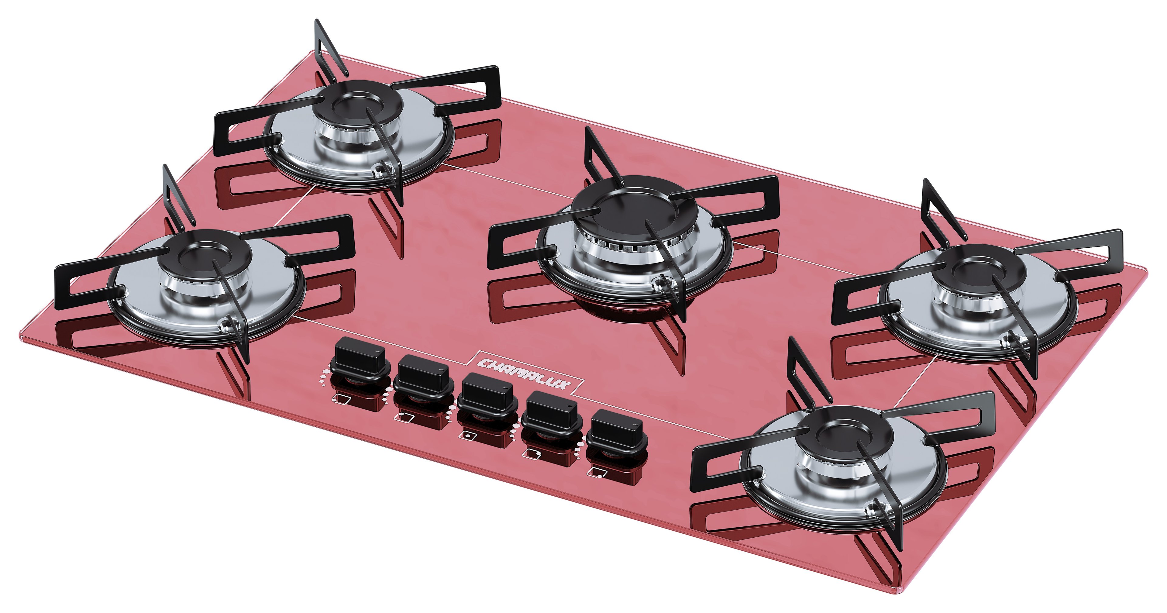 Cooktop 5 Bocas Ultra Chama Rosa Chamalux