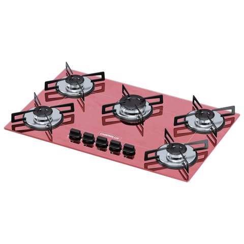 Cooktop 5 Bocas Ultra Chama Rosa Chamalux