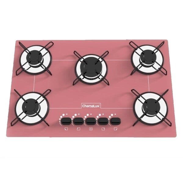 Cooktop 5 Bocas Ultra Chama Rosa Chamalux - 1