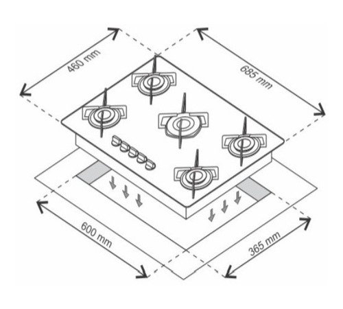 Cooktop 5 Bocas Ultra Chama Rosa Chamalux - 2