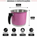 Ver imagem 4 de Kit Canecão Fervedor Leiteira Rosa de Alumínio 14 a 18cm