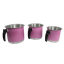 Ver imagem 1 de Kit Canecão Fervedor Leiteira Rosa de Alumínio 14 a 18cm