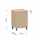 Ver imagem 2 de Balcão de Cozinha Aura 2 Portas MDF 60cm Amadeirado Luciane Móveis