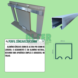 Kit Prático para Porta de Correr Trilho Natural - 1,40m + 1 Par de Concha - 4