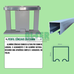 Kit Prático para Porta de Correr Trilho Natural - 3m + 1 Par de Concha - 4