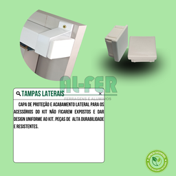 Kit Prático para Porta de Correr Trilho Dividido Branco - 3m + 1 Par de Concha - 5