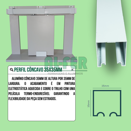 Kit Prático para Porta de Correr Trilho Branco - 2m + 1 Par de Concha - 4