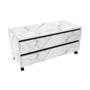 Ver imagem 2 de Balcão Gabinete para Banheiro com Rodízio e Gaveta Branco Bn3603 Cor: Mármore