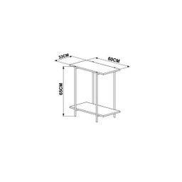 Mesa Lateral 60cm 2 Prateleiras Estrutura Metálica 27869 Tube Artesano - Vermont/preto Fosco - 3