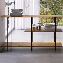 Aparador 1,36m 3 Prateleiras Estrutura Metálica 27864 Tube Artesano - Vermont/preto Fosco - 2 Aparador 1,36m 3 Prateleiras Estrutura Metálica 27864 Tube Artesano - Vermont/preto Fosco - 2