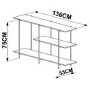 Ver imagem 4 de Aparador 1,36m 3 Prateleiras Estrutura Metálica 27864 Tube Artesano - Vermont/preto Fosco
