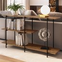 Ver imagem 1 de Aparador 1,36m 3 Prateleiras Estrutura Metálica 27864 Tube Artesano - Vermont/preto Fosco