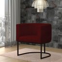 Ver imagem 2 de Kit 4 Poltronas Reforçada Decorativa Sala Estar Jantar Gabriela Base Ferro Preto Suede Marsala