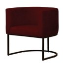 Ver imagem 3 de Kit 4 Poltronas Reforçada Decorativa Sala Estar Jantar Gabriela Base Ferro Preto Suede Marsala