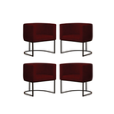 Ver imagem 1 de Kit 4 Poltronas Reforçada Decorativa Sala Estar Jantar Gabriela Base Ferro Preto Suede Marsala