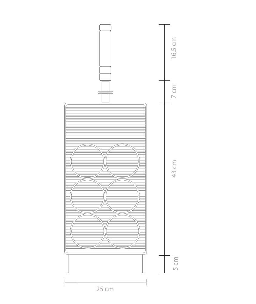 Grelha P Hambúrguer na Churrasqueira C 6 Anéis Modeladores Removíveis em Inox – 25x43cm - 3