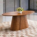 Ver imagem 1 de Mesa de Jantar 6 Lugares Orgânica Tampo Elipse 183cm Degas D05 Freijó - Lyam Decor