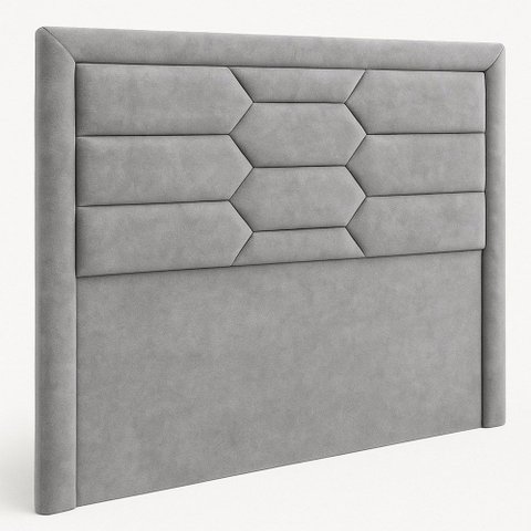 Cabeceira Casal Queen Cama Box 160 Cm Roma Veludo Cinza - Nexta Casa