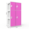 Armário de Plástico 4 Portas - Nk 2382 Nilko Armários Rosa Cadeado Padrão - 3