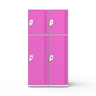 Armário de Plástico 4 Portas - Nk 2382 Nilko Armários Rosa Cadeado Padrão - 2